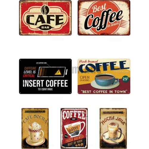 Classic Metal Sign Warm Coffee Cup Poster Cafe Tea Shop Metal Plate Poster Vintage Iron Art Painting Wall Stickers Tin Plaques