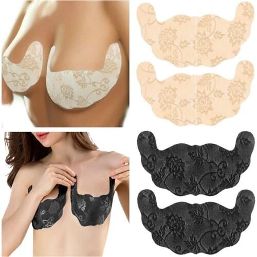 Adhesive Bra U Shape Breast Stickers Invisible Push Up Nipple Cover Pads Strapless Disposable Silicone Stick on Bra Petals