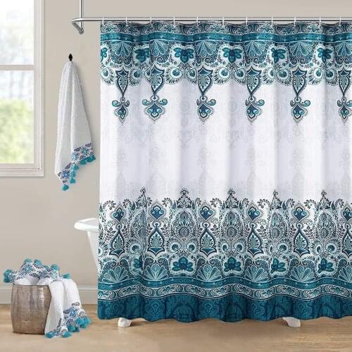 Shower Curtain Set, Waterproof Bathroom Shower Curtains Polyester Fabric Machine Washable 72 x 72 Inch with 12 Hooks