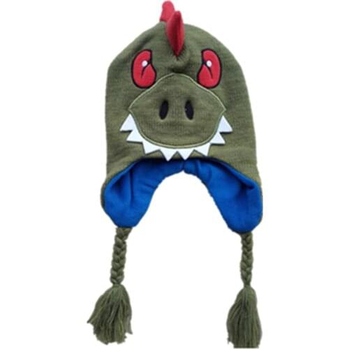 Cute Killer Animals Dinosaur Plush Knitting Cotton Novelty Monster Cosplay Warm Hat Halloween Party Adult Kids Baby Cap Beanies