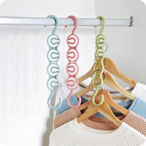 Multifunction Clothes Storage Organizer Plastic Multilayer Windproof Holder Rack Fixed Buckle Household Anti-Slip Clothes Hanger