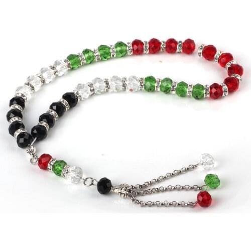 Palestine Arabic Flag color 33 tesbih Prayer beads tasbih muslim car-home-office hanging masbaha misbaha sibaha subha