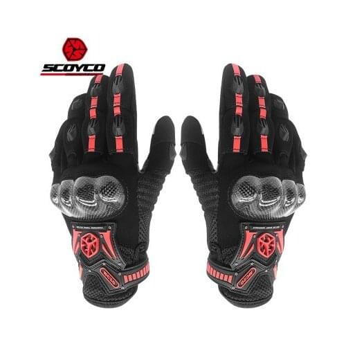 Full Finger Carbon Fiber Motorcycle Gloves Mens Summer Breathable Touch Screen Knight Racing Motorcycle Protective Gloves