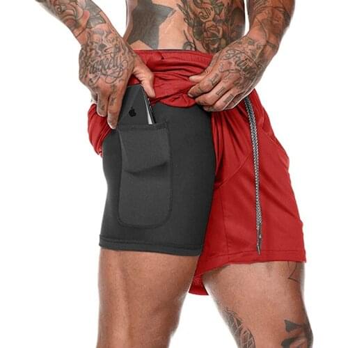 Summer mens beach shorts casual style 2 in 1 quick-drying cloth clothing is a hot sale in 2021 for fitness, running, surfing