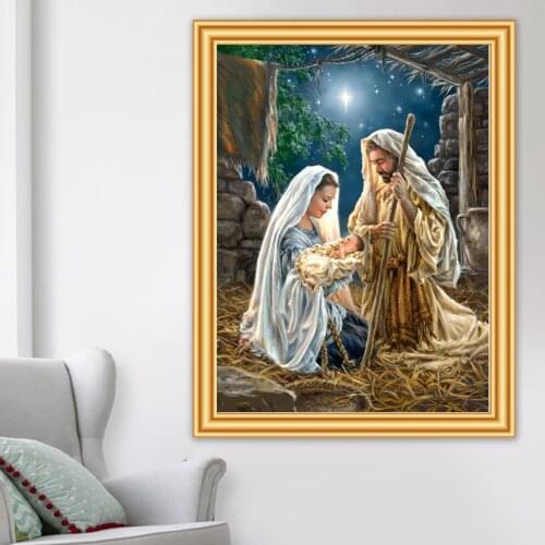 5D DIY Diamond Painting Religion Cross Stitch Kit Full Drill Square Embroidery Picture of Rhinestones Mosaic Religious Icons