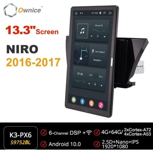 Ownice Tesla style PX6 13.3'' Android Car DVD Player Auto Rotatable 1920*1080 Navigation GPS For KIA NIRO 2016 2017 Stereo Radio