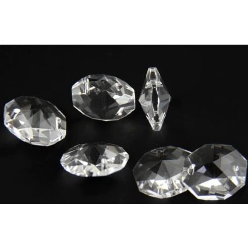 Clear Color 14mm Crystal Chandelier Parts Beads Crystal K9 Prism Beads with 2 Holes Good Quality