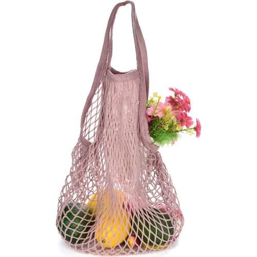 Mesh Net Bag String Fruit Storage reusable shop bags eco Foldable Portable Beach Bag Kid Basket Storage Bag Dropshipping