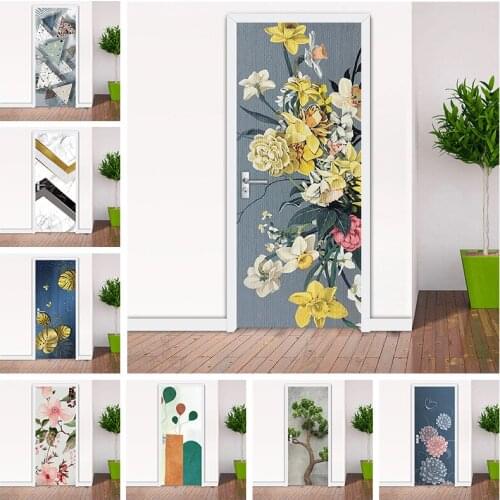 Modern Self-adhesive Door Sticker For Living Room Bedroom Waterproof PVC Environment Friendly Extra Thick DIY Wall Papers Decor
