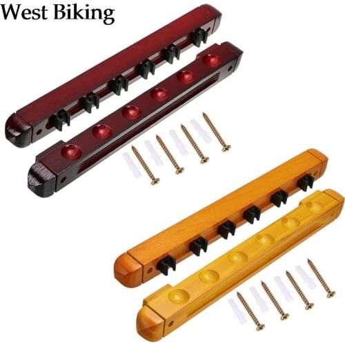 Wall Mounted Hardwood Billiard Cue Rack Pool Cue Rack 6 Clips
