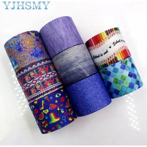 YJHSMY C-171005-579,38 mm 5 Yards geometric Thermal transfer Printed grosgrain Ribbons,clothing Accessories DIY wrap Material