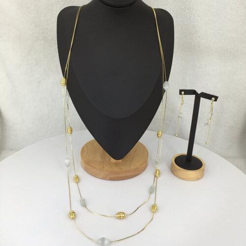 Yuminglai Fashion Design Luxury Gold Color 2 Pcs Costume Dubai Women Jewelry Sets FHK10765
