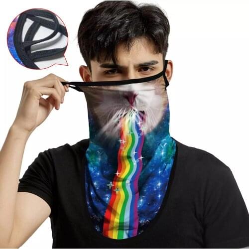 Protective Earloop Mask Headband Halloween Bandana Scarf Cycling Neck Gaiter Tube Buff Sport UV Protection Balaclava Women Men