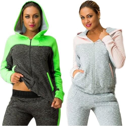 Womens Sports Suits Sexy Tracksuit 2 Piece Set Women Sportswear Jogging Track Suit Women Sport Set Two Piece Set Leisure