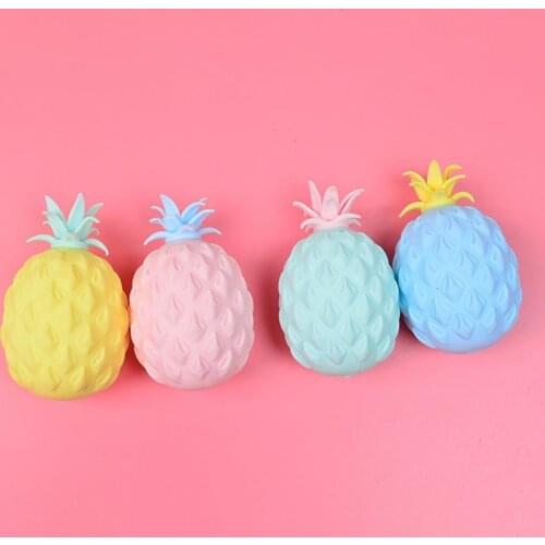 1Pcs Pineapple Squeeze Toy Eco-friendly Fruit Shape TPR Simulation Stress Relief Vent Toy Anti-Stress Toy Supplies for Home