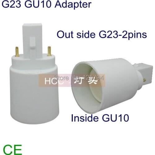 10pcs/lot Factory direct sale G23 GU10 socket GU10 to G23 2pin lamp base G23 to GU10 adapter Lamp holder converter with CE