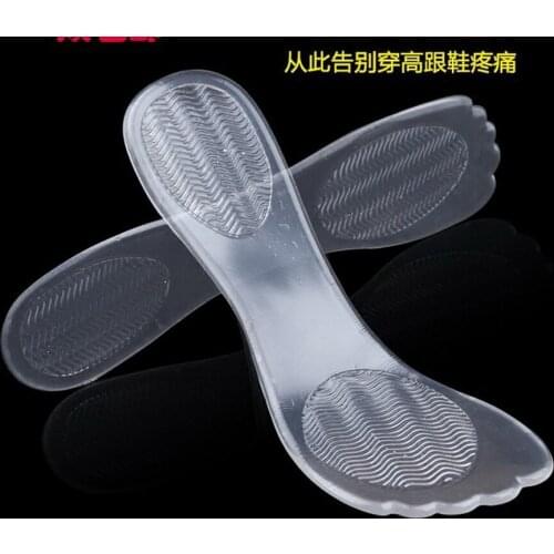 100Pair High Heel Silicone Gel Cushion Insole Shoe Anti Slip Foot Feet Pad Transparent tools fashion