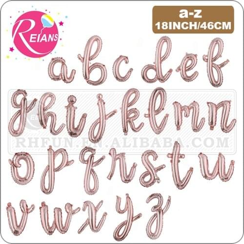 18 inch Rose Gold Happy Birthday letter balloons Lowercase letters handwriting style letters ballons birthday party decor global