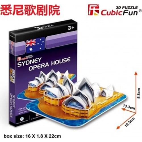 3D Puzzles Sydney Opera House Paper Model DIY Creative gift Children Educational toys hot Mini world architectural T11