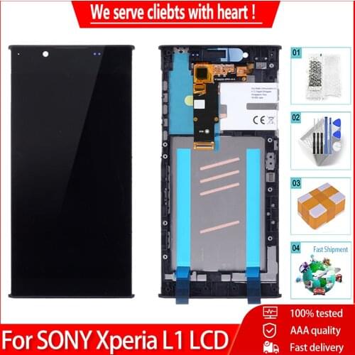 5.5'' For SONY Xperia L1 LCD G3312 G3311 G3313 Display Touch Screen Digitizer With Frame Original LCD Screen For Sony Xperia L1