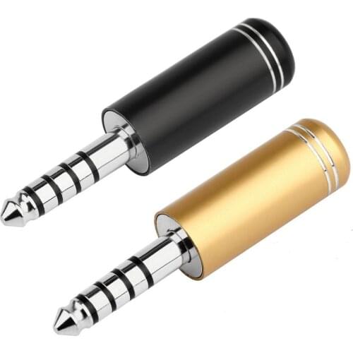 4.4mm 5 Poles Earphone Audio Jack For NW-WM1Z/A HiFi Headphone Rhodium Plated Copper Wire Connector Black Gold