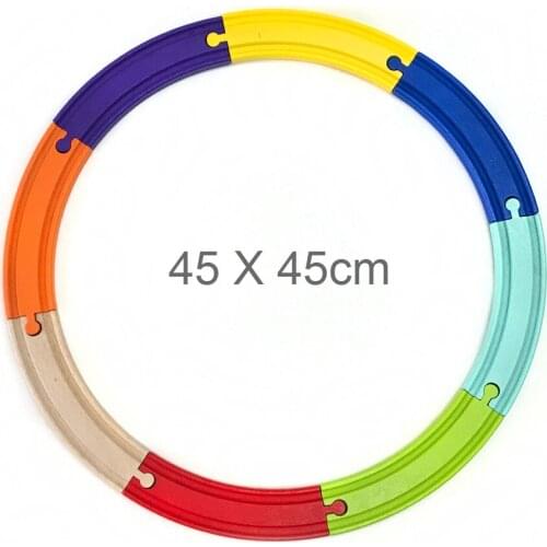 8pcs color double-sided curved track compatible with wooden track BRIO track toy accessories childrens toys 2 sizes