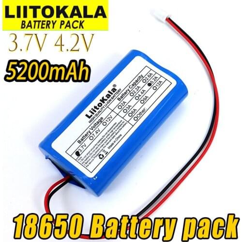 Liitokala 3.7V 18650 Battery Pack 1S 3000mAh 5200mAh Fishing LED Light Bluetooth Speaker 4.2V Emergency DIY batteries with PCB