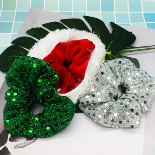 Velvet Hair Scrunchie Elastic Hair Bands Headwear Ponytail Holde Ties Rope Hair Accessories Gift Women Elastic Sequin Hair Ring