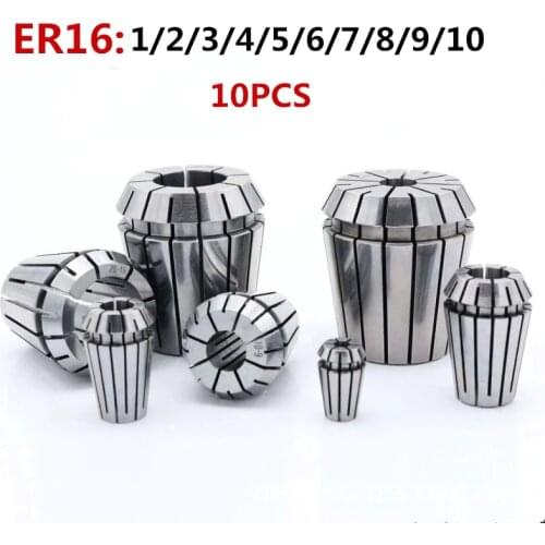 Collet ER16 1mm-10mm high precision chuck elastic collet CNC machining center engraving machine elastic ER16 0.008 collet 10PCS