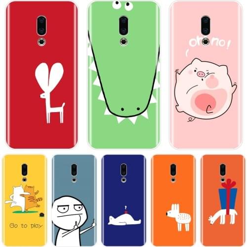 For Meizu 16th 16x 15 Lite 16 Plus Case Silicone Soft Pink Pig Yellow Cat Back Cover For Meizu Pro 6 7 Plus U10 U20 Phone Case