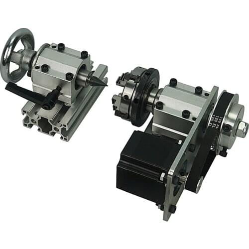 DIY CNC 4th axis Rotary axis with chuck for cnc router wood milling planner machine