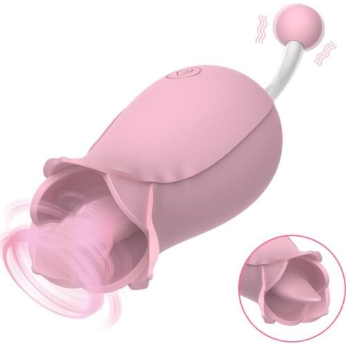 Dual Head Flower Shape Powerful Clitoris Massager G-Spot Stimulation 10 Speeds Tongue Licking Vibrator Female Masturbation