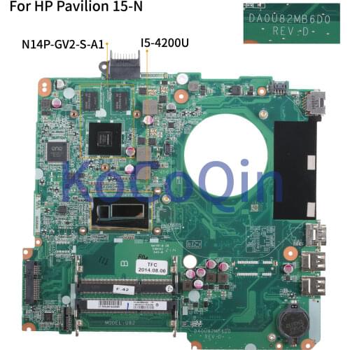 KoCoQin Laptop motherboard For HP Pavilion 15-N 15-n005TX 15'6 Mainboard 736377-001 736377-501 DA0U82MB6D0 SR170 I5-4200U