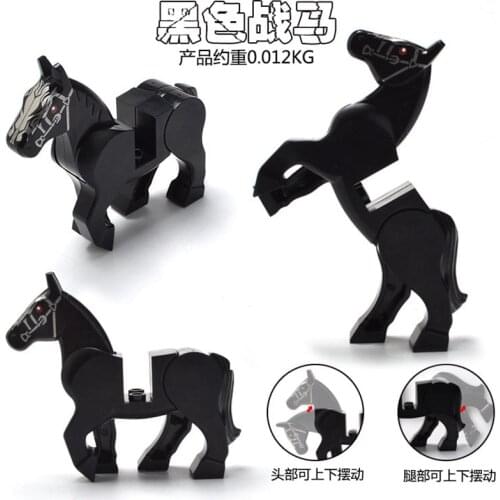 Military Building Blocks MPJ090 Toy For Children Gifts War Horse Black Weapon Set Arms Bricks Model Animal Ww2 Toys Military Kit