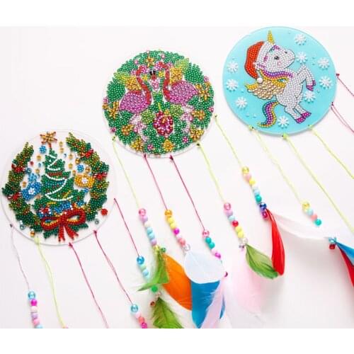 5d DIY Diamond Painting Dream Catcher Wind Chimes Kit For Door Home Wall Decoration Special Shaped Drill Diamond Embroidery Kit