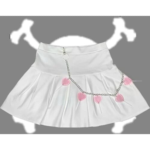 Ruibbit Punk A Line White Pleated Skirt Goth Harajuku Y2K High Waist Mini Skirts Grunge Streetwear Sexy Skirt