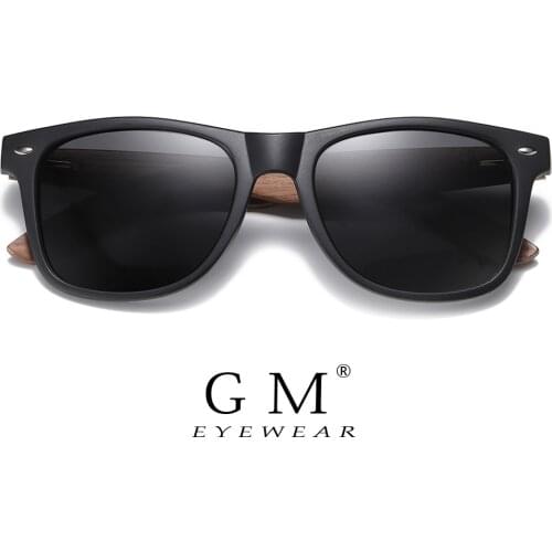 GM Environment-Friendly Retro Black Walnut Wood UV400 Polarized Bamboo Sunglasses Mens Fashion Trendy Anti Blue Lens S7061h