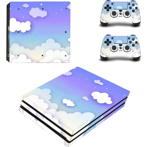 Pure White Cloud PS4 Pro Stickers Play station 4 Skin Sticker Decal For PlayStation 4 PS4 Pro Console & Controller Skins
