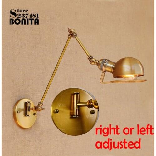 American industry Retro wall lamp Telescopic Long swing arm sconces lamp brass loft Iron wall lights copper