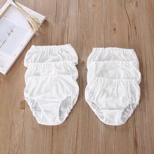 Toddler Baby Underwear Pure Cotton White Briefs Breathable Bread Briefs For Boys And Girls Baby Do Not Clip PP