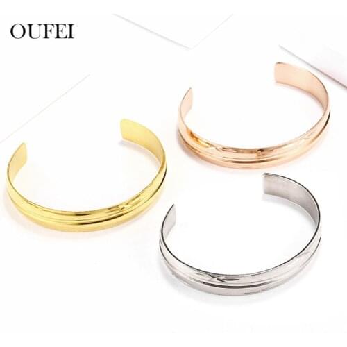 OUFEI Stainless Steel Jewelry Woman Charms Rose Gold Luxury Bracelets Bangles For Women Fashion Jewelry Accessories