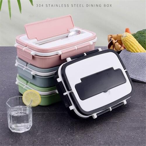 Portable 304 Stainless Steel Keep Warm Bento Lunch Box Lunchbox with Chopsticks Spoon Food Container