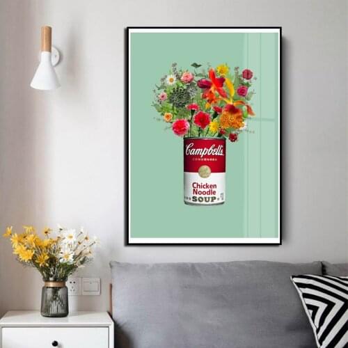 Poster Nordic Pop Art Flower Print Mural Canvas Painting HD Picture Living Room Home Decor Frameless