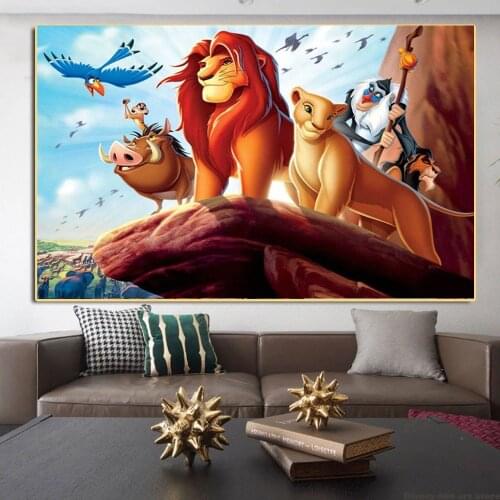 Disney Lion King Movie Catoon Posters Canvas Painting Nursery Wall Cuadros and Prints Wall Art Pictures for Kids Room Home Decor