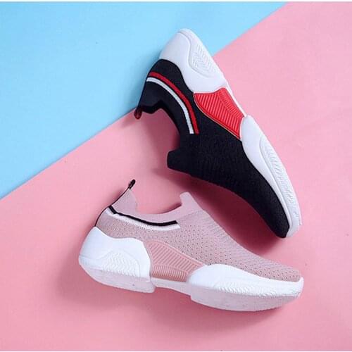 Girls Casual Shoes Fashion Sports Femme Shoes Air Mesh Breathable Comfortable Shoes Shallow Light Slip on Women Shoes WJ019