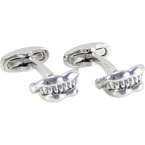 Silver Tone Tooth And Lips Cuff Links Mouth Cuff Links Fathers Day Dad Birthday Gift Cuff Links