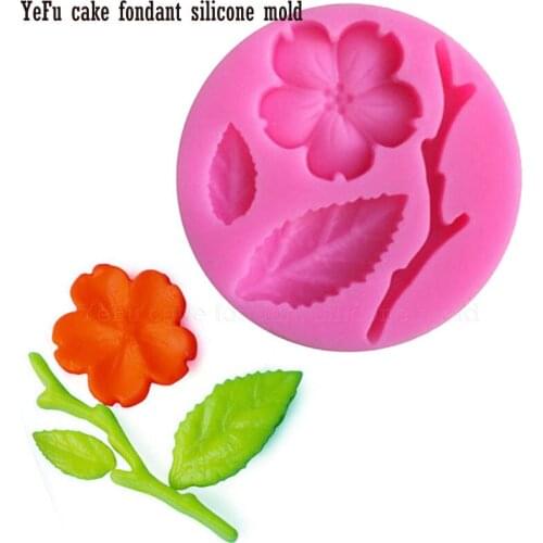 Flowers silicone mold Plum blossom cookies fondant molds cake decorating tools Polymer Clay Resin Candy Super Sculpey F0942