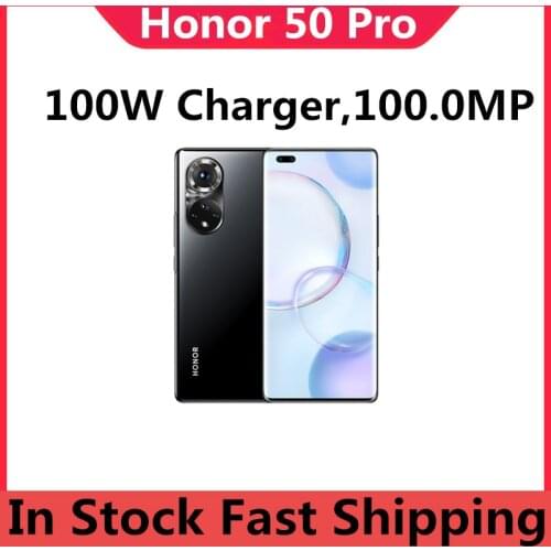 Original Honor 50 Pro 5G Cell Phone 4000mAh 100W Charger 100.0MP 6 Cameras 6.72" 120HZ Screen Snapdragon 778G NFC Fingerprint