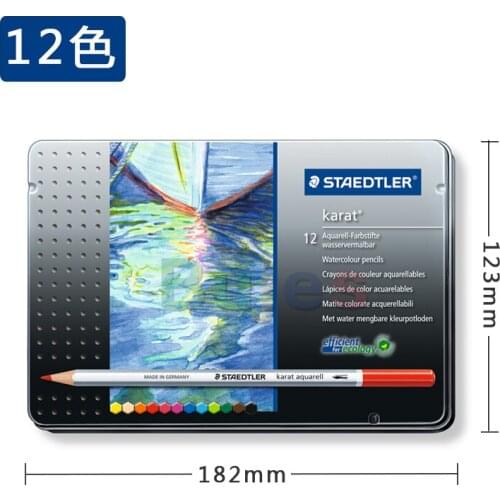 Staedtler 125 M Water-soluble Colored Pencil, 12/24/ 36/48/60 Colors Set, for Drawing Sketching Tin Box,Art Supplies