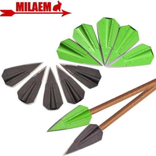 3/6/12pcs Archery Hunting Arrowheads Arrow Points Target 2 Blades Arrow Tips Broadheads Practice For 8mm Arrow Shaft Accessories